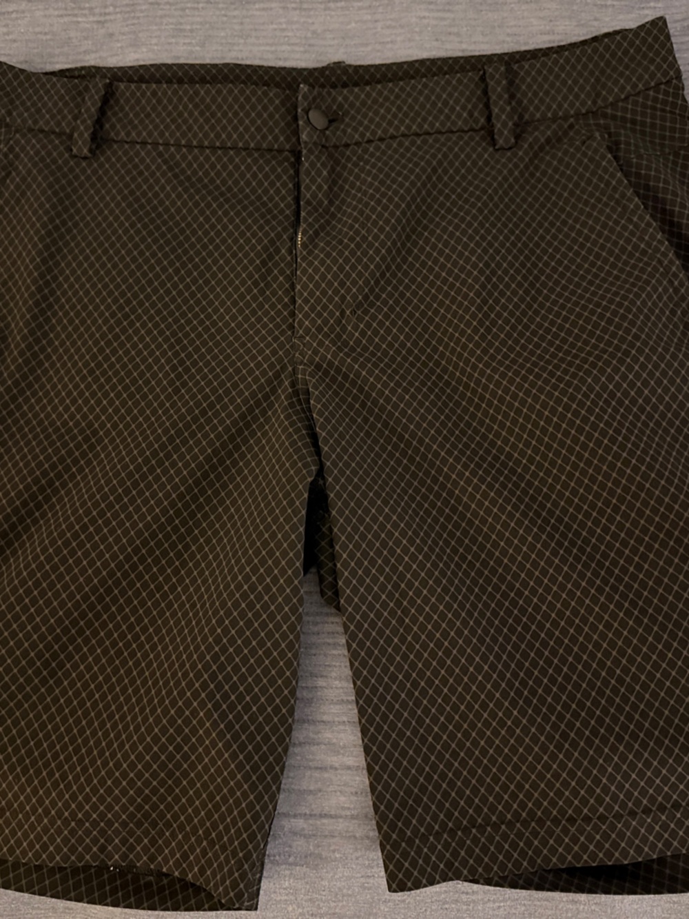 lululemon athletica Black Micro-Grid Flat Front Shorts